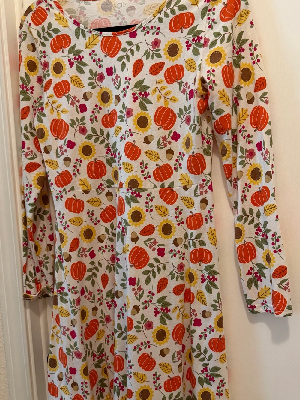 The Children's Place White Fall Pumpkin & Sunflower Print Dress